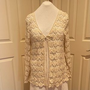 Chic Cream Lace Women's Cardigan